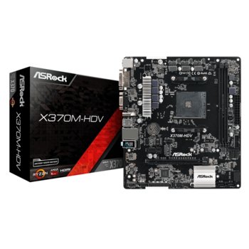 Дънна платка ASRock X370M-HDV, X370, AM4, DDR4, PCI-E, (HDMI&DVI&VGA), 4x SATA 6Gb/s, 1x M.2 socket, 4x USB 3.1 Gen1, Micro ATX | JAR Computers ASRock X370M-HDV