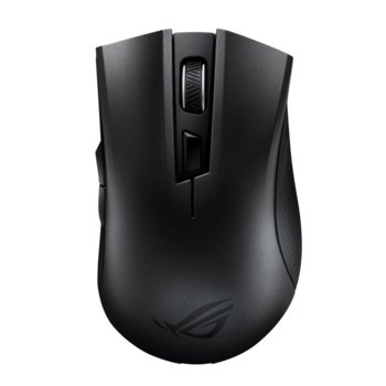 Мишка Asus ROG Strix Carry, гейминг, безжична (RF 2.4GHz & Bluetooth 5.0), оптична (7200dpi), USB, черна, Aura Sync RGB подсветка | JAR Computers Asus ROG Strix Carry