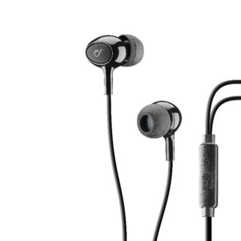 Слушалки Cellular Line Acoustic, тип "тапи", микрофон, бутон за разговори, дълбок бас, черни | JAR Computers Cellular Line Acoustic ACOUSTICK Black