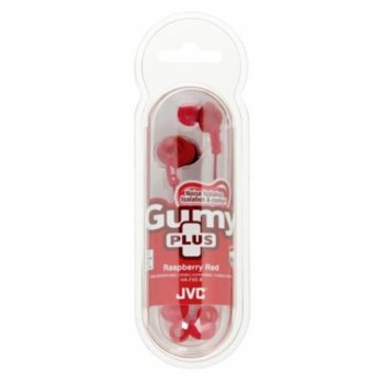 JVC HAFX5BE Gumy Plus Headphones red