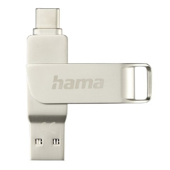 Памет 512GB USB Flash Drive, Hama C-Rotate Pro, USB 3.1 Type-A/C, сребриста | JAR Computers Памет 512GB USB Flash Drive Hama C-Rotate Pro