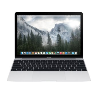 Лаптоп Apple MacBook (MF865ZE/A), сребрист, дву-ядрен Intel Core M-5Y71 1.2/2.9 GHz, 12.0" (30.48 cm) IPS LED Retina display, 8GB, 512GB SSD, USB 3.1, OS X Yosemite, 0.92 kg | JAR Computers 12 Apple MacBook MF865ZE/A
