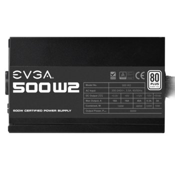 EVGA 500 W2, 80+ WHITE 100-W2-0500-K2