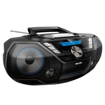 Аудио система Philips AZB798T, 2.0, 12W, 3.5mm jack, FM, Bluetooth, 6x LR20, черен | JAR Computers Philips AZB798T/12