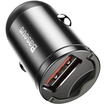 Зарядно за кола Baseus Tiny Star Mini, от автомобилна запалка към USB A(ж), 4.5V/5A; 5V/4.5A; 9V/3A; 12V/2.5V; 20V/1.5V, 30W, бързо зареждане, сиво | JAR Computers Baseus Tiny Star Mini VCHX-A0G
