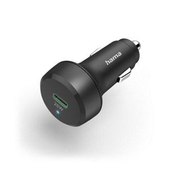 Зарядно устройствo Hama 201638, от атвомобилна запалка към 1x USB-C(ж), 9V/2,77A, 25W, черно | JAR Computers зарядно устройство hama 201638
