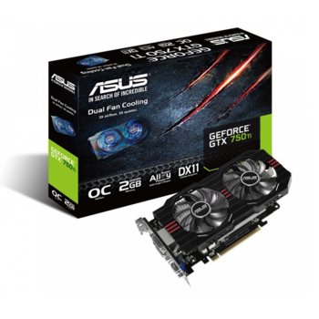 Видео карта GF GTX 750 Ti, 2GB Asus GTX750TI-OC-2GD5, PCI-E 3.0, DDR5, 128bit, HDMI, 2x DVI | JAR Computers ASUS GTX750TI-OC-2GD5