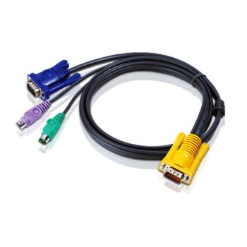 KVM кабел ATEN 2L-5203P, SPHD15(м) към 2x PS2(м) + VGA(м), 3.0 м | JAR Computers ATEN 2L-5203P