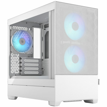 Кутия Fractal Design Pop Mini Air RGB White TG Clear, mATX/mITX, 2x USB 3.0, прозорец, бяла, без захранване | JAR Computers Fractal Design Pop Mini Air RGB White TG Clear