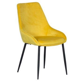 Трапезен стол Carmen Hedon, до 100кг, дамаска, метална база, жълт image