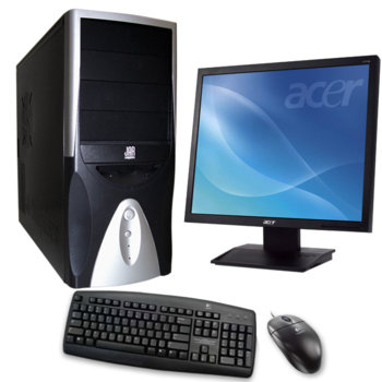 Настолен компютър PC Easy "Smart Office" & 17" ACER V173Ab, Intel® Celeron® 430 1.8GHz, 1GB RAM, 80GB HDD, DVDRW, VGA, SB5.1, LAN, Logitech KBD & Mouse, 2г. Гаранция | JAR Computers PC Easy "Smart Office" & 17" ACER V173Ab
