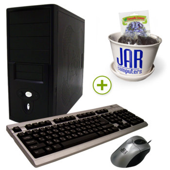 Настолен компютър PC "Пролетно утро" +пролетен комплект, Celeron Dual Core E3300 2.5GHz, 3GB RAM, 640GB HDD, DVDRW, SB5.1, клавиатура и мишка, 2г. гаранция | JAR Computers PC "Пролетно утро" +пролетен комплект