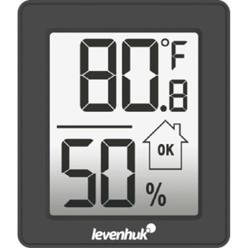 Цифров термо-хигрометър Levenhuk Wezzer Base L10, термометър, влагомер, измерва температура и влажност, индикация за качеството на температурата и влажността в помещението, черен | JAR Computers Levenhuk Wezzer BASE L10 78883