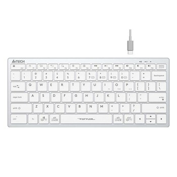 Клавиатура A4tech FBX51C FSTyler Grayish White, безжична, Bluetooth/Wireless, бутони с нисък профил, свързване едновременно с до 4 устройства, кирилизирана, бяла | JAR Computers A4TECH FBX51C FStyler Grayish White