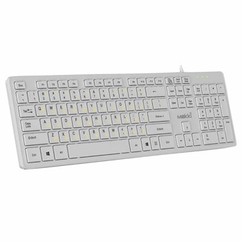 Клавиатура Makki Low profile Chocolate, нископрофилни клавиши, бяла, USB | JAR Computers Makki Keyboard USB BG Low profile MAKKI-KB-C14-WH