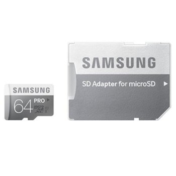 64GB microSDXC Samsung Card PRO Plus + Adapter