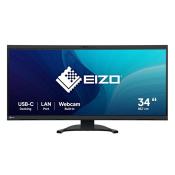 Монитор EIZO EV3450XC-BK, 34" (86.36cm) IPS панел, WQHD, 5ms, 1000:1, 300 cd/m2, DisplayPort, HDMI, USB, USB-C, LAN | JAR Computers EIZO EV3450XC-BK