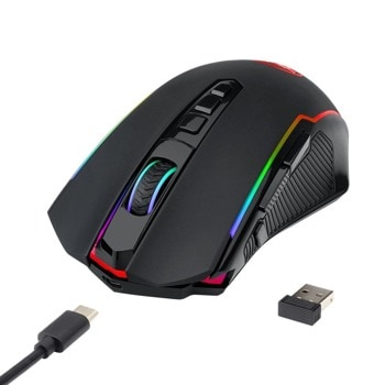 Мишка Redragon Ranger Lite M910-KS, оптична (8000 dpi), безжична/жична, подсветка, 9 бутона, USB, черна | JAR Computers Redragon Ranger Lite M910-KS