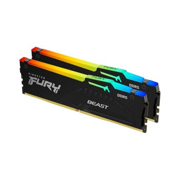 Памет 16GB (2x8GB) DDR5 5200MT/s, Kingston Fury RGB XMP Black, KF552C40BBAK2-16, 1.25V | JAR Computers Kingston KF552C40BBAK2-16