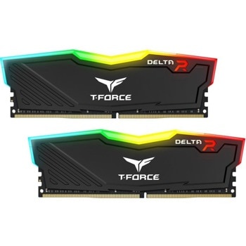 Памет 16GB (2x8GB) DDR4, 2666MT/s, Team Group T-Force Delta R RGB Black (TF3D416G2666HC16CDC01), 1.35V | JAR Computers Team Group 16GB (2x8GB) TF3D416G2666HC16CDC01