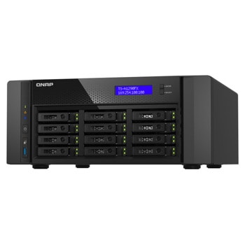 Мрежови диск (NAS) QNAP TS-h1290FX-7302P-128G, шестнадесетядрен AMD EPYC 7302P 3.0/3.3 GHz, без твърд диск (12x SATA 6Gb/s), 128GB DDR4, 2x (2.5G/1G/100M/10M) | JAR Computers QNAP TS-h1290FX-7302P-128G