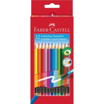 Цветен молив Faber-Castell моливи изтриваеми 12