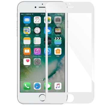 Защитно фолио за Apple iPhone 7 plus, 5D, бяла рамка | JAR Computers Защитно фолио iPhone 7 plus 5D white