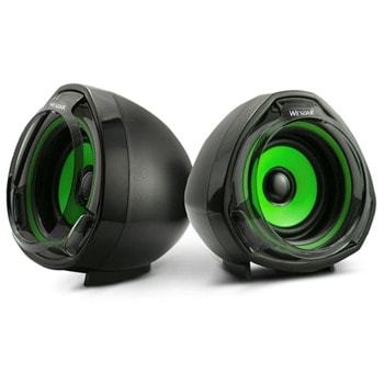 Тонколони Wesdar CS1 GREEN, 2.0, 10W, USB, 3.5mm жак, черно/зелени | JAR Computers Wesdar CS1 GREEN
