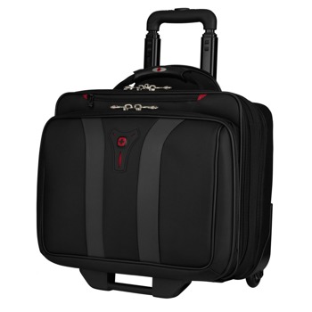 Чанта за лаптоп Wenger Granada (600659), до 17" (43.18 cm), полиестер, отделение за дрехи с притягащ колан, телескопична дръжка, колела, улесняващи придвижването, заключващи се ципове, бърз джоб за лесен достъп, черна | JAR Computers Wenger Granada 600659