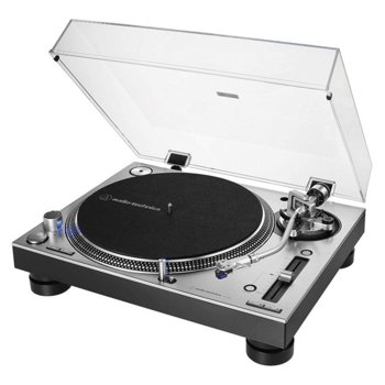 DJ грамофон Audio-Technica AT-LP140XP, ръчно управление, директно задвижване от мотора, регулируем динамичен анти-скейт контрол, 33/45/78 оборота в минута, 2x RCA, сребрист image