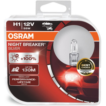 Автомобилна крушка Osram OSR64150NBS, 55W, 1550lm, H1, P14.5s, халогенна, 2 броя в опаковка | JAR Computers Osram OSR64150NBS 55W 1550lm OSR64150NBS