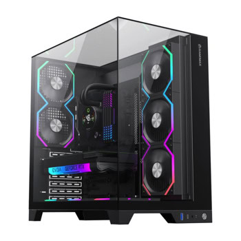 Кутия Gamemax Infinity Pro Black, ATX/mATX/Mini-ITX, 1x USB 3.2 Gen 2 Type-C, 3x 120mm вентилатор, с прозорец, черна, без захранване | JAR Computers Кутия Gamemax Infinity Pro Black