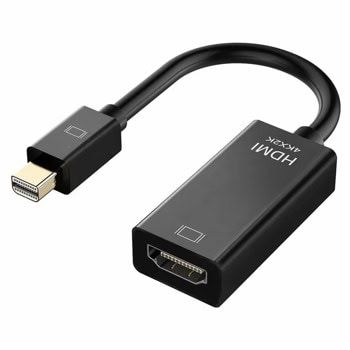 Преходник DeTech, от Mini DisplayPort(м) към HDMI(ж), черен | JAR Computers DeTech Mini DisplayPort м to HDMI ж 17860