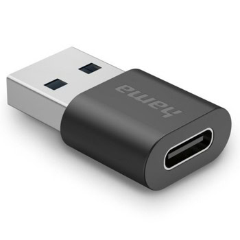 Адаптер HAMA 200357, от USB-A(м) към USB-C(ж), черен | JAR Computers Hama 200357