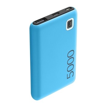 Външна батерия/power bank/ Cellularline ESSENCE 5000, 5000 mAh, 12W, Micro USB, USB-A, USB-C, синя | JAR Computers Cellularline PBESSENCE5000B 8875