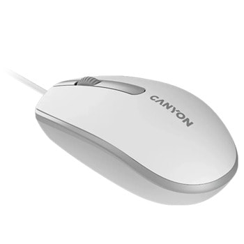 Мишка Canyon M-10 (CNE-CMS10WG), оптична (1000dpi), USB, бяло-сива | JAR Computers Мишка Canyon M-10 CNE-CMS10WG