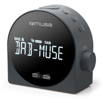Радиочасовник Muse PLL M-185 CR, FM/DAB/DAB+ радио, двойна аларма, LCD дисплей, AUX, 2x 1.5V AAA / DC, черен | JAR Computers MUSE M-185 CDB MSE00196
