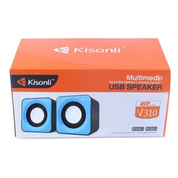 Тонколони Kisonli V310, 2.0, 6RMS( 1,5W + 1,5W), USB, различни цветове | JAR Computers Kisonli V310 2x3W 22088