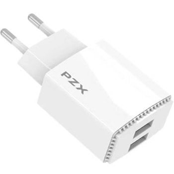 Зарядно устройство PZX P110, от контакт към 2x USB A(ж), 5V, 3.1A, бяло | JAR Computers PZX P110 6435445