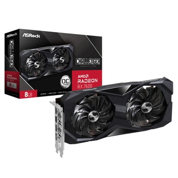 Видео карта AMD Radeon RX 7600, 8GB, ASRock Challenger, OC, PCI-E 4.0, GDDR6, 128-bit, DisplayPort, HDMI | JAR Computers ASRock AMD Radeon RX 7600 Challenger OC 8GB