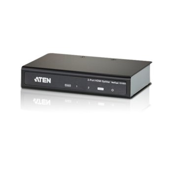 HDMI сплитер ATEN VS182A, от 1x HDMI(ж) към 2x HDMI(ж), до 15м, до Ultra HD резолюция, 3D поддръжка, 1 устройство | JAR Computers ATEN VS182A