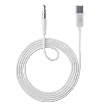 Кабел Cellularline, от AUX(м) към USB-C(м), 1m, бял | JAR Computers Cellularline Type-C към 3.5мм Бял IT6977