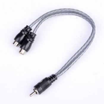 Кабел Royal CABLE-Y 2F-1M Silicone, от 1x чинч(м) към 2x чинча(ж), 0.2m, сив | JAR Computers Royal CABLE-Y 2F-1M HQ Black Silicone 21012874