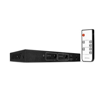 Видео превключвател Lindy 38302, от 2x HDMI(ж) към 2x HDMI(ж)/Toslink(ж)/AUX(ж), 4096x2160@60Hz, HDR поддръжка, черен | JAR Computers Lindy 38302