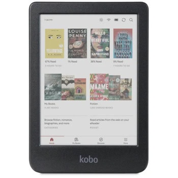 Електронна книга Kobo Clara Colour, 6" (15.24cm) E-Ink Kaleido 3 цветен сензорен екран, Wi-Fi, Bluetooth, двуядрен 2.0GHz процесор, USB-C, 16GB Flash памет, IPX8 водоустойчивост, черна | JAR Computers Kobo Clara Colour Black N367-KU-BK-K-CK