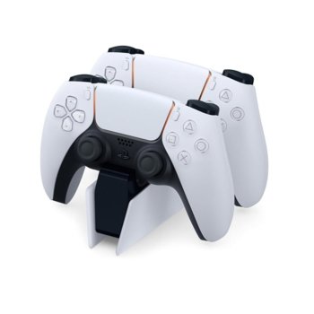 Поставка за зареждане на геймпад DualSense, Sony PlayStation DualSense Charging Station, съвместимо с геймпад Sony DualSense, за 2 геймпада, бяло | JAR Computers Sony DualSense Charging Station