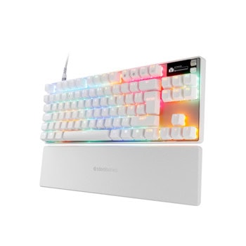 Клавиатура SteelSeries Apex Pro TKL Gen 3, механична, OmniPoint 3.0 Adjustable HyperMagnetic суичове, гейминг, RGB подсветка, UK подредба, бяла, USB | JAR Computers SteelSeries Apex Pro TKL Gen 3 UK Layout White