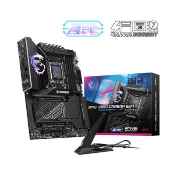 Дънна платка MSI MPG Z890 CARBON WIFI, Z890, LGA1851, DDR5, PCI-E 5.0 (Thunderbolt4&USB-C&HDMI), 4x SATA 6Gb/s, 5x M.2 Slots, 2x Thunderbolt 4, 10x USB 3.2 Gen 2, 2.5 & 5GbE LAN, Wi-Fi 7, Bluetooth 5.4, ATX | JAR Computers MSI MPG Z890 CARBON WIFI 911-7E17-001