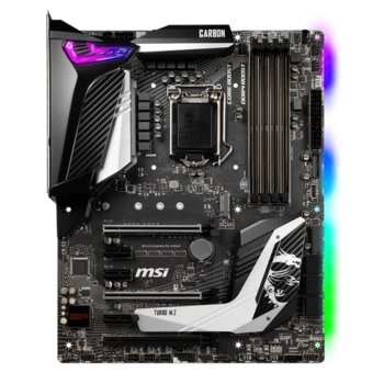Дънна платка MSI MPG Z390 GAMING PRO CARBON, Z390, LGA1151, DDR4, PCI-Е (DP&HDMI)(SLI&CF), 6x SATA 6Gb/s, 2x M.2 slot, 1x USB 3.1 (Gen 2, Type-A), ATX | JAR Computers MSI MPG Z390 GAMING PRO CARBON