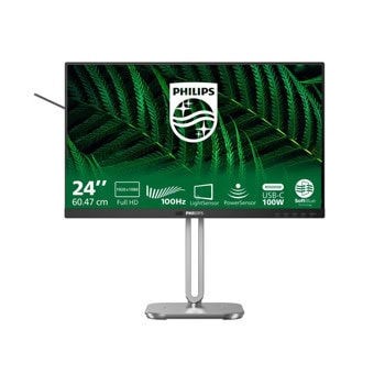 Монитор Philips 24B2G5200/00, 23.8" (60.45cm) IPS панел, Full HD, 4ms, 300cd/m2, DisplayPort, HDMI, VGA, USB, USB-C, LAN | JAR Computers Philips 24B2G5301/00